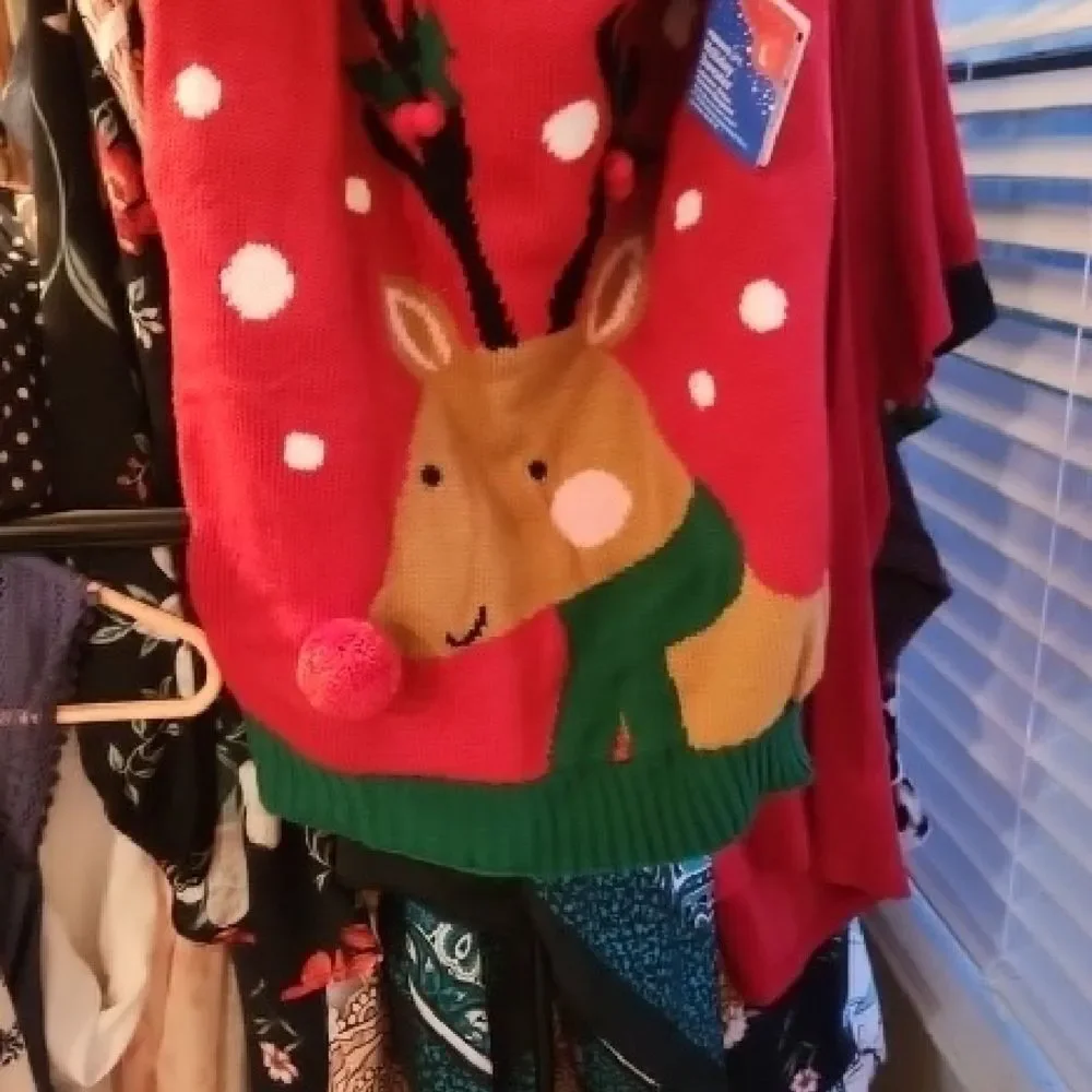 Festive Reindeer Knit Scarf